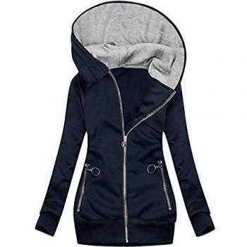 ZWQJYH Veste chaude femme bleu marine XXL