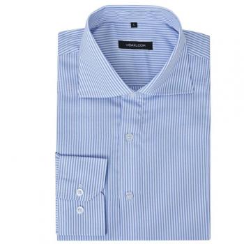 Camicia Formale Uomo Bianca e Blu a Righe Taglia S