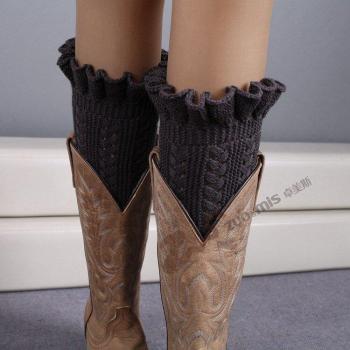 Chaussures d'Hiver Tricotées avec Chauffage et Fleurs Courtes SA288