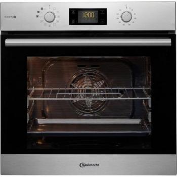BAUKNECHT BAKO 700 STEAM – Edelstahl‑Grau, 2‑fach Teleskopauszug, Dampffunktion, PowerHeißluft, Pizzafunktion