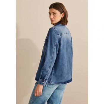 Cecil Glitzerndes Oversize-Shirt in Blau