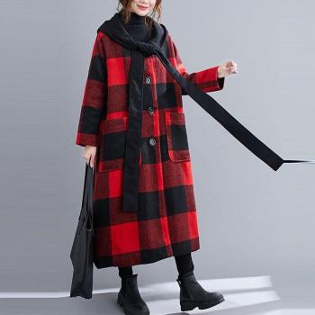 Manteau long en laine pour femmes 4XL à 6XL