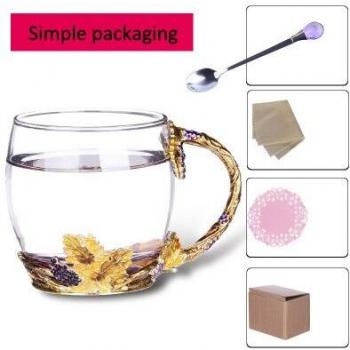 Alloy Handgrip Floral Coffee Cup