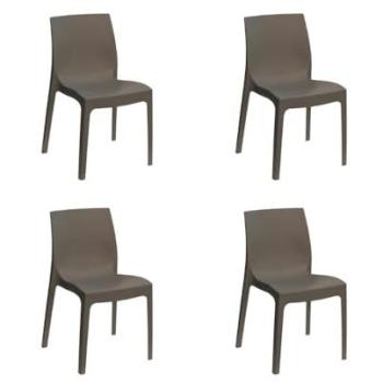 GLOUPIE Sedie Miami Antracite Impilabili 49x51x80cm, 100% Italiani
