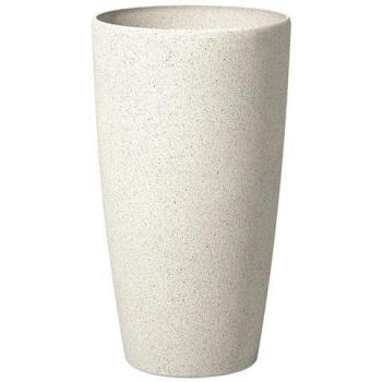 Fioriera Alta in Pietra Beige Decorativa 58 x Ø 31 cm per Interni Minimalisti