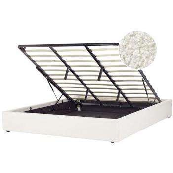 Modern Boucle 6ft Super King Bed Frame, Off‑White Linen Storage