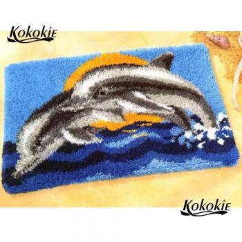 Dolphin Jump Latch Hook Canvas Kit