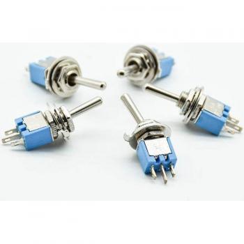 Micro interrupteur à bascule SMTS 102 6A125V AC, 3 broches, 2 positions, 10 unités