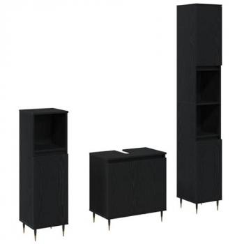 Arredo bagno vitaXL 3 mobili Crni hrast 30x30x190 cm