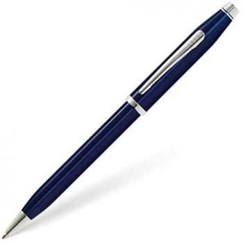 Cross Century II Drehkugelschreiber Blau-Lack Rhodiumplattierte Beschläge