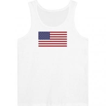 Unisex American Flag V-Neck – 100% Cotton, White, Slim Cut