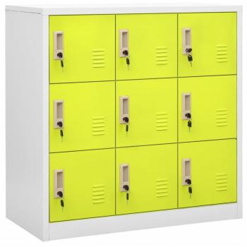 VidaXL Locker Cabinet Light Gray and Green 35.4x17.7x36.4 Steel