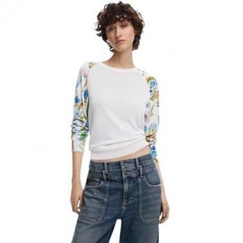 Desigual JERS_RANDERS Pullover 25SWJF31 – Weiß, Regular Fit