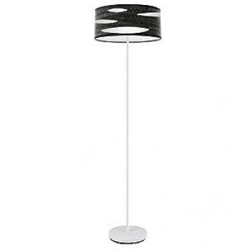 Lámpara de Pie Odra 1xe27 Blanco y Madera Negra 165x40x40 cm