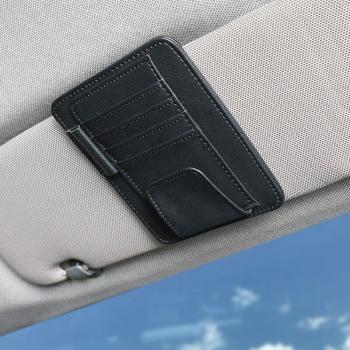 Sunglasses Holder with Tissue Bag for Car Sun Visor