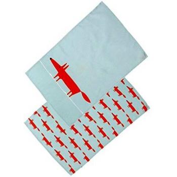 Set of 2 Tea Towels by Scion, Featuring the Mr. Fox Pattern, in Blue