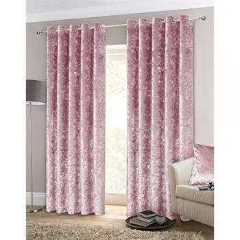 Crushed Velvet Blackout Eyelet Curtains 90 x 108 cm