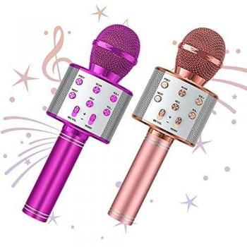 Wowstar Wireless Microphone, Karaoke Bluetooth Microphone for Kids Adults, Portable Toy Karaoke Mic Speaker Machine, Home KTV Player Support Android & iOS Devices for Party Singing