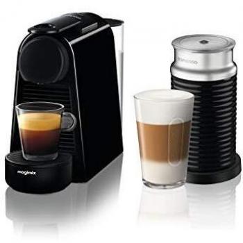 Nespresso Essenza Mini Coffee Maker with Aeroccino, Pure Black