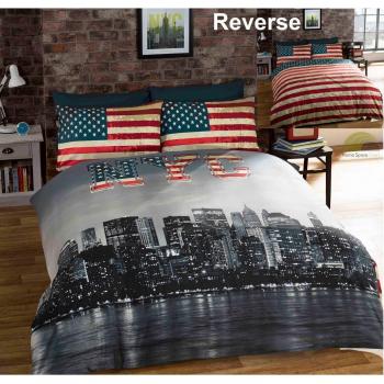 Black NYC Duvet Cover Set for Single Bed