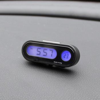 Digital LCD Vehicle Clock Thermometer with Blue LED