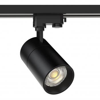 Foco LED de carril monofásico 30W negro, CCT, regulable Triac, 3000-4000-6000K