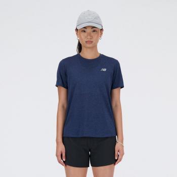New Balance Damen Kurzarm Athletics Tee Blau S