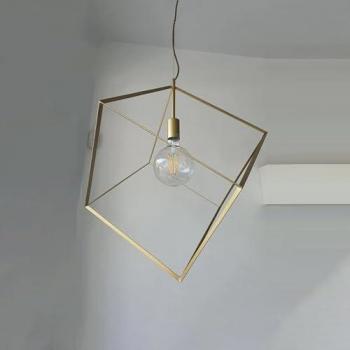 Pendentif Cube en Or 1xE27 40W