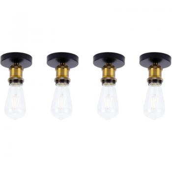 Bronze Vintage Ceiling Lamp Collection – 4 Simple Industrial Lights (E27)