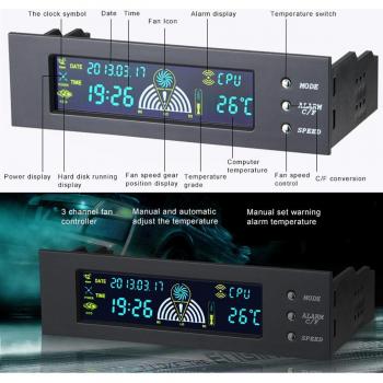 5.25 Inch LCD Panel with Fan Speed Control and Temperature Probes