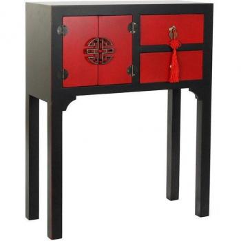 Konsolen-Empfänger von DKD Home Decor, schwarz-rotes Fichtenholz