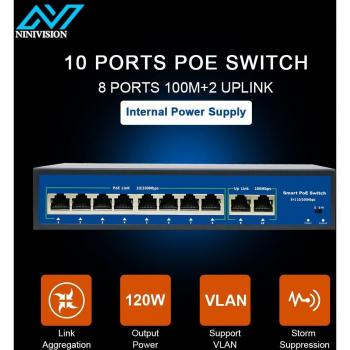 100Mbps POE Switch 52V with 8 Ports