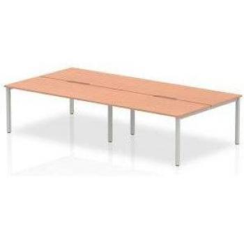 Evolve B2B Silver Frame Bench Desk 1600 Beech (4 Pod)