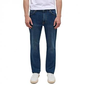 Straight-Jeans MUSTANG Tramper Straigt Gr. 31, Länge 34, blau (medium schwarz)