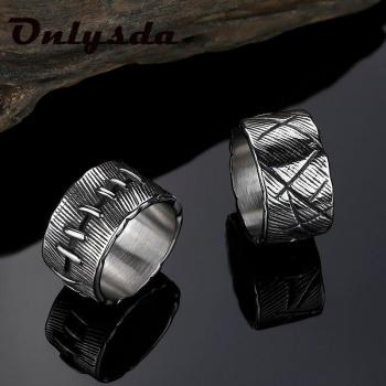 Onlysda Retro 316L Edelstahl Ring Frankenstein Fleisch Ring Hochzeitsband für Männer Radfahrer Schmuck