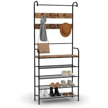 Armadio da foyer Pedro con 5 ripiani 79 cm design industriale