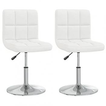 Sillas de comedor 2 piezas de cuero sintético blanco