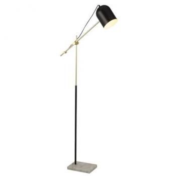 Lichtdesign Stehlampe 149 cm Metall Schwarz Marmor Gold E27