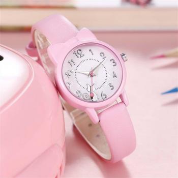 Schöne Quarz-Uhr für Schüler mit Katzenarmband
