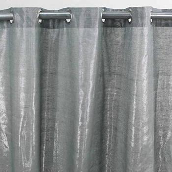Quarz Satin – Tenda in cotone setoso, colore grigio argento 140x250 cm