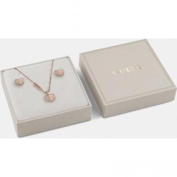 Collana e Orecchini in Acciaio Oro Rosa Lovely Guess