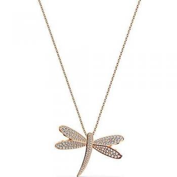 Necklace for Women: Swarovski Dragonfly with Gray Crystals (5524856)
