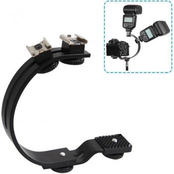 Double Hot Shoe Flash Holder