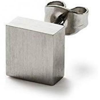 Monomania 31010H Herren-Edelstahl-Ohrstecker (Einzeln, Quadratisch)