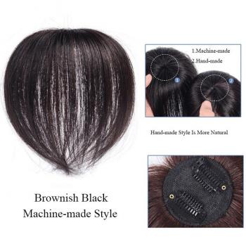 MSTN Natural Black Hair Topper with Bangs