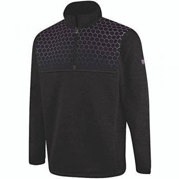 Island Green Tech 2XL Black Thermal Pullover, 1/4 Zip, Chest Print