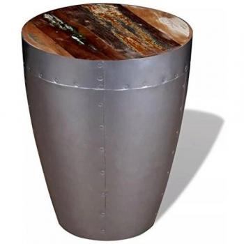 Sitzhocker im charmanten Retro-Industrie-Design aus Altholz