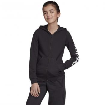 Adidas YG E Lin FZ HD Sweat-Shirt Enfant Noir/Blanc FR : 3XL (Taille Fabricant : 164)
