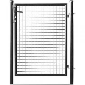 Porte de Sécurité Grillée en Acier Galvanisé 50×50, Dimension Passage 1 m × 1,75 m – Noir
