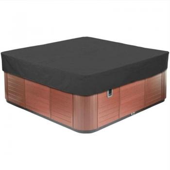 Bâche de protection piscine en tissu Oxford 210D, housse anti-poussière et UV pour bain à remous carré (noir)